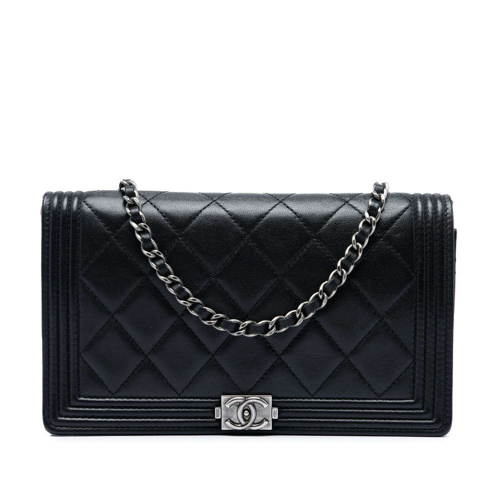 Pre-Loved Chanel Quilted Lambskin Boy Wallet On Chain